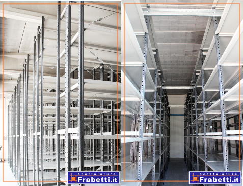 Scaffalatura a piani in zona sismica, realizzata presso l'archivio storico comunale di San Felice sul Panaro - Modena - estate 2014