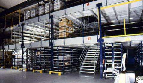Soppalco industriale a due livelli per magazzino