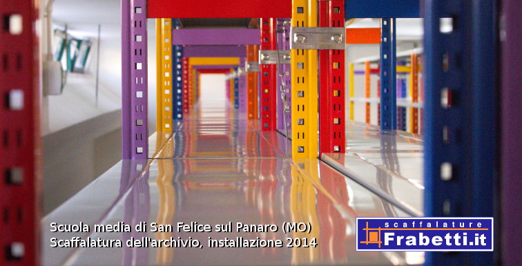 Scaffalatura per archivio scolastico installata a San Felice sul Panaro